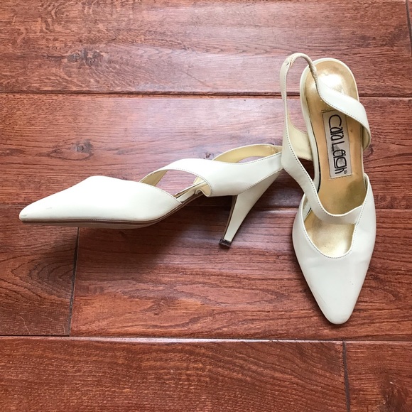 Cara Leigh white Sling Back Heel Shoe - Picture 3 of 5